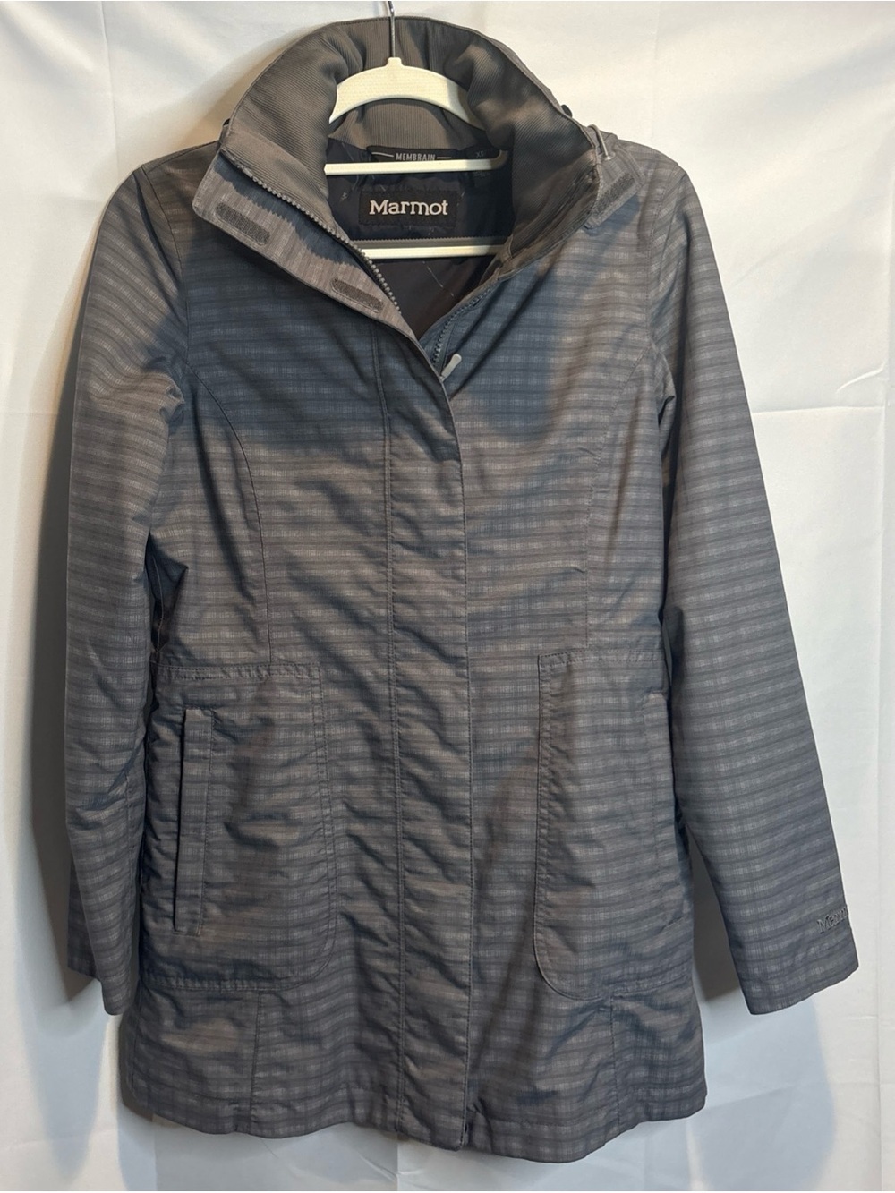 Marmot Women's Gray Plaid Membrain Insulated Jacket